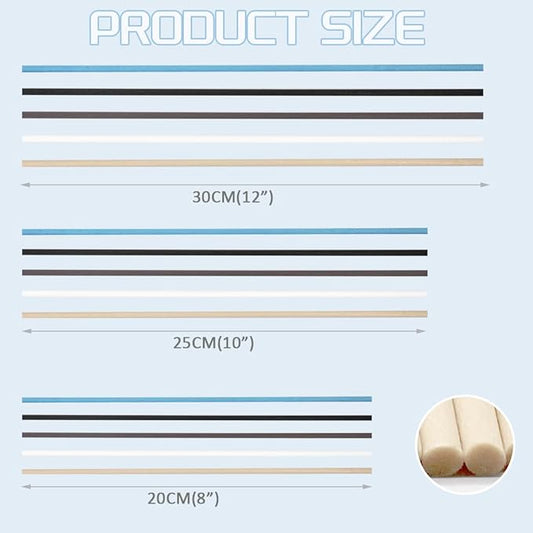 Reed Diffuser Sticks - 3mm Rattan Fiber Sticks for Essential Oil Aroma Diffuser, Long-Lasting Aroma Diffuser Replacement Sticks (100 Count), Blue