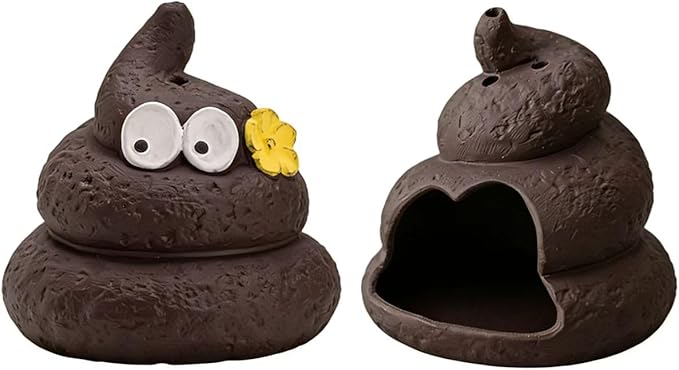Handmade Poop-Shaped Ceramic Incense Burner - Funny Aromatherapy Decor, Stress Relief Gift, Home Fragrance Holder for Desk, Relaxing Mood