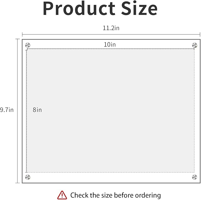 Kalami 3 Pack 8x10 Picture Frame Wall Mount Self Adhesive, Clear Acrylic No Drill Floating Frameless Poster Frame for Office Photo Canvas Document Gallery, Full Frame Size 10x11