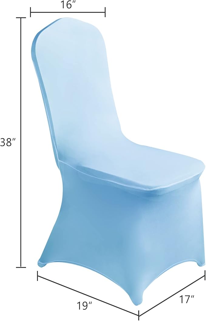 SuperO Waterproof Spandex Chair Cover 25PCS, Stretch Dining Chair Covers, Polyester Outdoor Chair Covers, Protector Stretch Chair Cover for Party Universal, Banquet, Wedding Event, Hotel(Blue Mist)