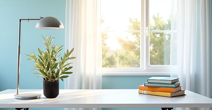 14 inch Artificial Olive Plant Indoor Fake Plants with Ceramic Black Pot Faux Silk Plant with Realistic Trunk Perfect for Home Office Table Decoration