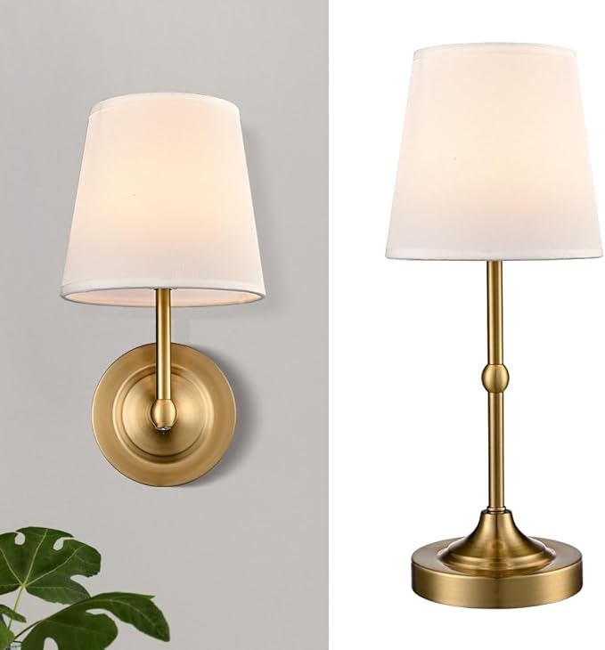 Cordless Table Lamp Rechargeable Lamp, 2 in 1 Battery Operated Portable Desk Lamp,Gold Small Table Lamp with Dimmable Magnetic LED Bulb,Wireless Light for Bedroom LivingRoom Office Bedside Night Lamp