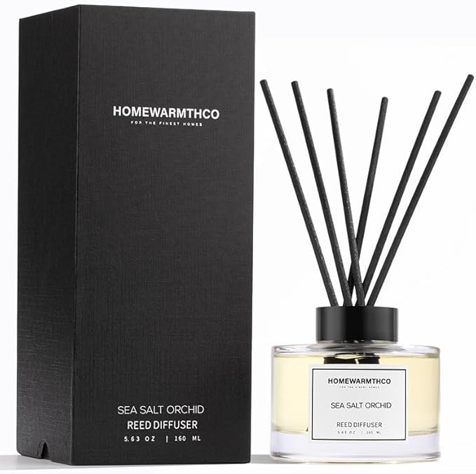 Reed Diffuser Set, Ocean Mist & Sea Salt 5.63 fl oz (160 ml) - Scented Oil Diffuser with 6 Sticks Luxury Fragrance for Home, Office & Bathroom Shelf Decor.