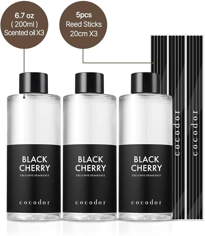 Cocod'or COCODOR Reed Diffuser Oil Refill/Cedar Wood /200ml / 3 Pack/Aromatherapy, Home Fragrance, Scented Oils, Oils for Reed Diffuser, Bathroom Home Decor