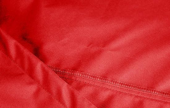 Eevelle Patio Rectangular Ottoman Cover with Marine Grade Fabric - Waterproof Outdoor Ottoman Cover - Furniture Set Covers for Ottoman - Easy to Install - (17" H x 48" L x 25" W, Red)