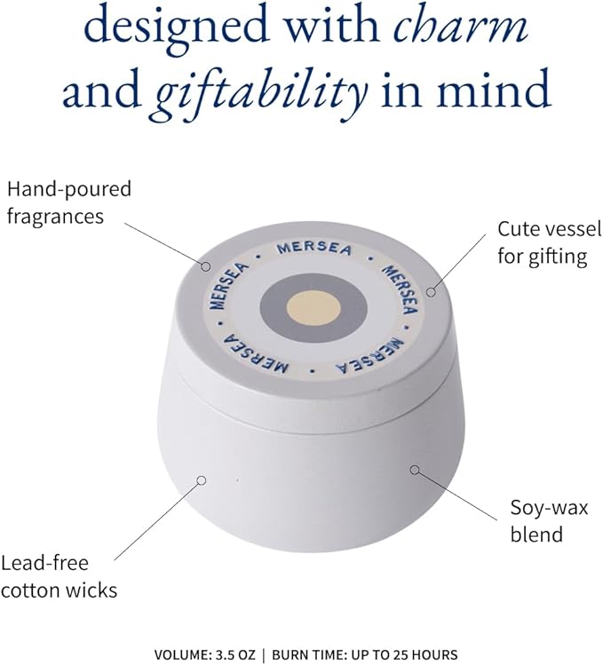 MERSEA Saltaire Tin Candle, Scented Candle Tin (3.5 oz)