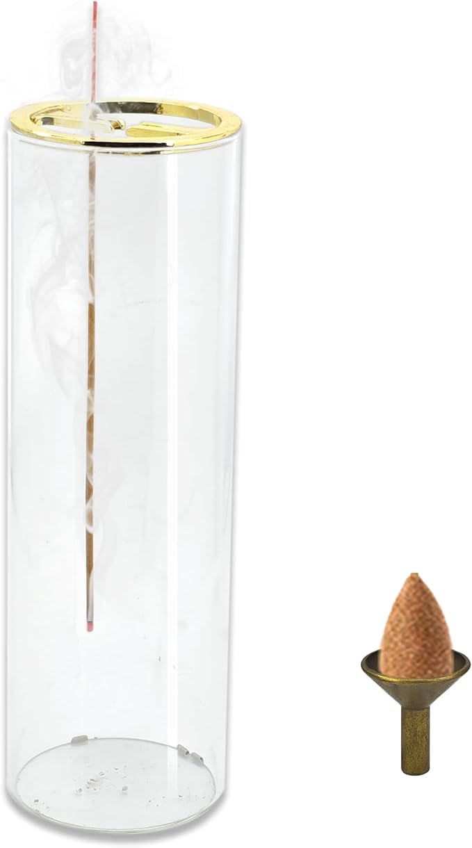 1 Pack HZCPENG Incense Holder, 2 in 1 Incense Burner for Sticks or Backflow Incense, Anti-ash Round Incence-Stick Holder for Meditation, Yoga, Relaxation, and Home Décor