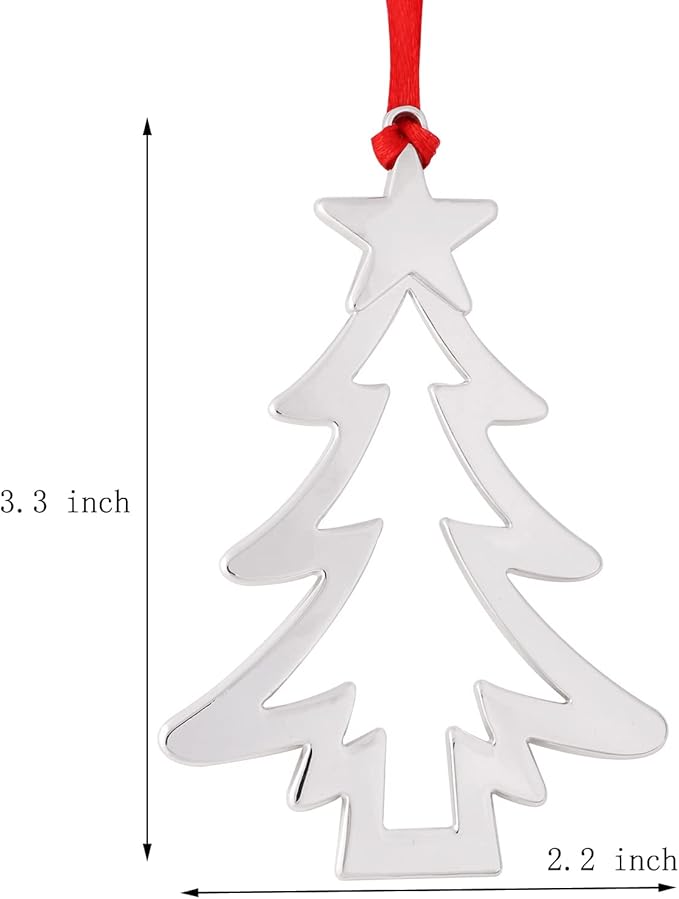 Set of 6 Christmas Hanging Ornaments,Silver Christmas Ornament for Xmas Tree Decor, Christmas Tree Ornament-Snowflake Reindeer Snowman Christmas Tree Ornament Gift (6, Mixed Set)
