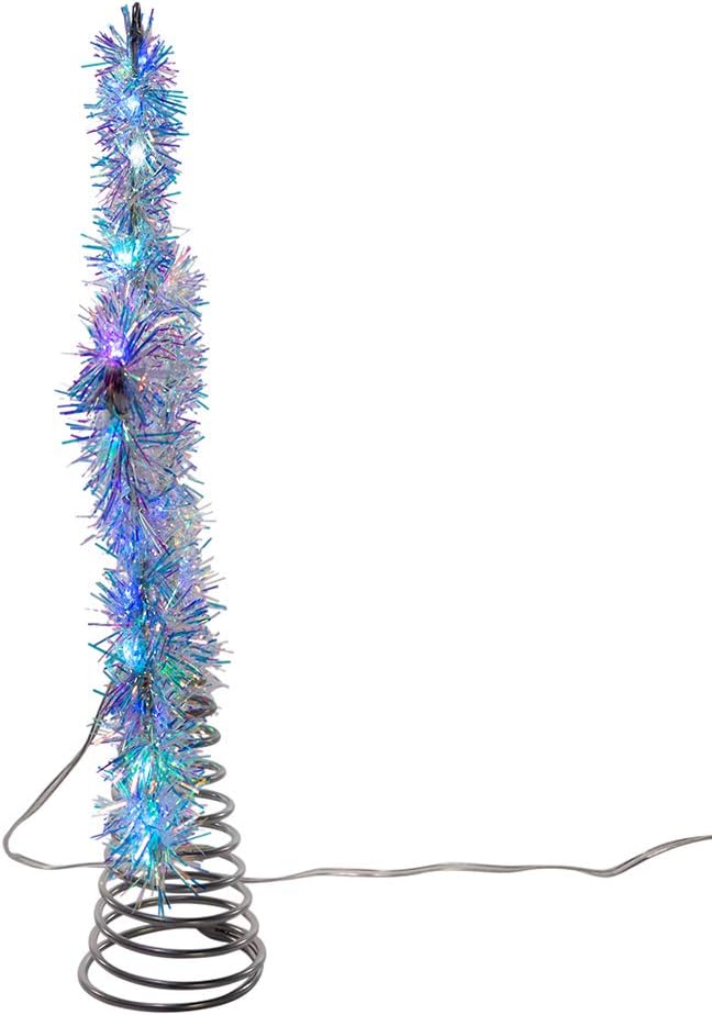 Kurt S. Adler 12.2-Inch Tinsel Star Tree Topper with RGB LED Lights