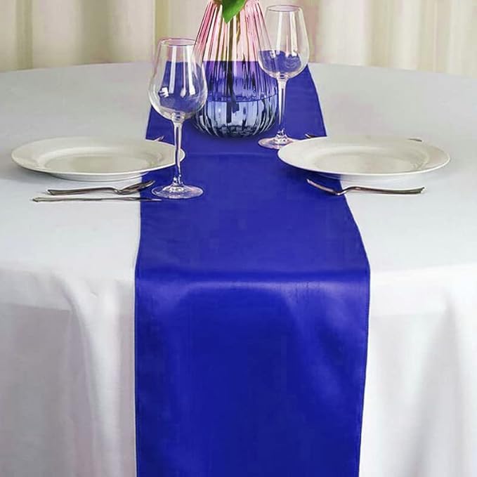 2 Pack Royal Blue Table Runners, Satin Table Runner 12x108 Inches Long, Silk and Smooth Fabric Table Runner for Wedding, Parties, Banquets, Events Decoration