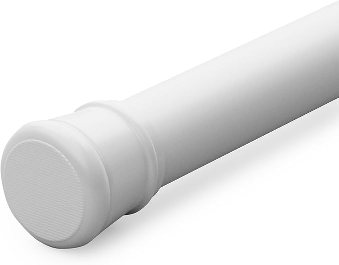 Zenna Home Tension Shower Curtain Rod, No Drill Adjustable Tension Curtain Rod for Bathroom, Rust Resistant, Easy Install Expandable Shower Curtain Rods, 36 to 60 Inches, White