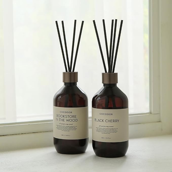 COCODOR Premium Reed Diffuser/Cypress/16.9oz(500ml)/1 Pack/Fragrance Scent Essential Oil Stick Diffuser Set for Bedroom Bathroom Home Décor
