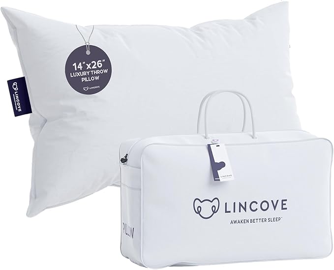 Lincove Euro Throw Pillow Insert Square 12"x24" Pillow – Made in Canada, 100% Cotton Shell, Down Alternative Filling, Vegan-Friendly, Hypoallergenic - Decorative Couch Pillows, 1 Pack