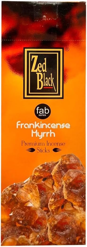 ZED Black Frankincense Sticks - 20 Incense Sticks per Box (Total 120 Sticks) Premium Quality for Relaxation, Yoga, Meditation