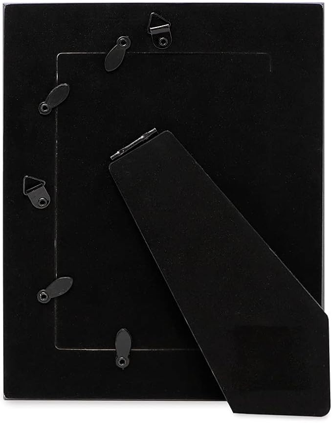 Isaac Jacobs 4x6 Black w/White (Vertical & Horizontal) Double Border Picture Frame w/Black Fabric Easel, Wall-Mountable, Made for Tabletop & Gallery, Home or Office (4x6, Black W/White)