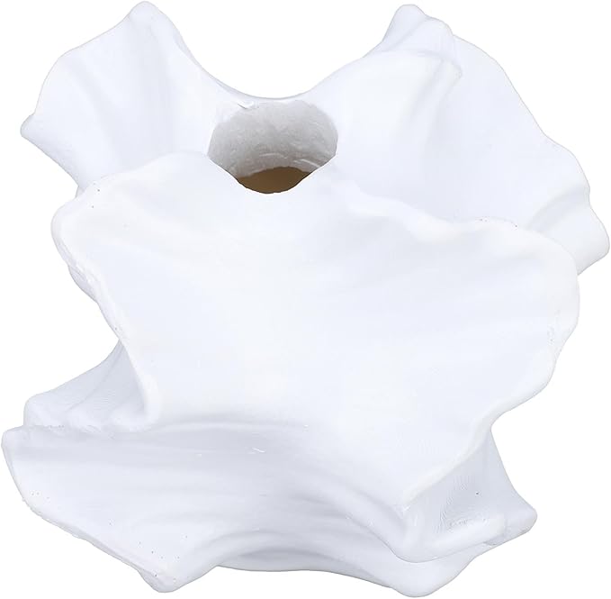 POCREATION Resin Vase, Modern Art Flower Shape Pampas Vase for Flower Arrangement, with Glossy Finish and Design, Lightweight Sturdy Material, for Home Office Decor Wedding Party