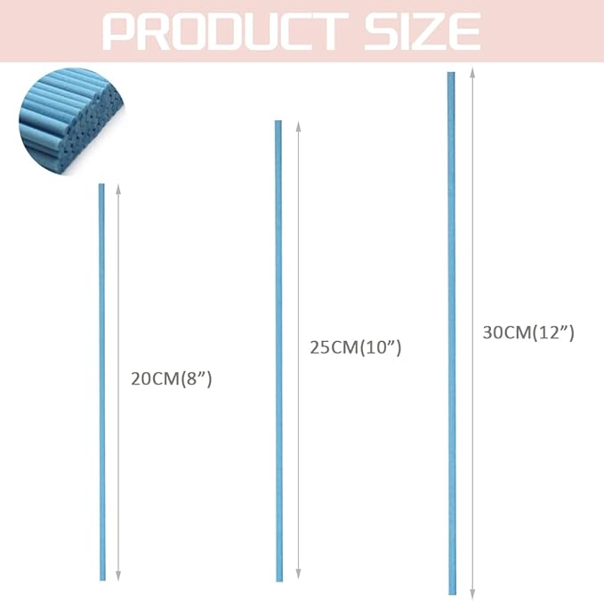 100PCS Reed Diffuser Sticks, 12 Inch Rattan Fiber Sticks Essential Oil Aroma Diffuser Sticks,Long-Lasting Diffuser Replacement Sticks (White)