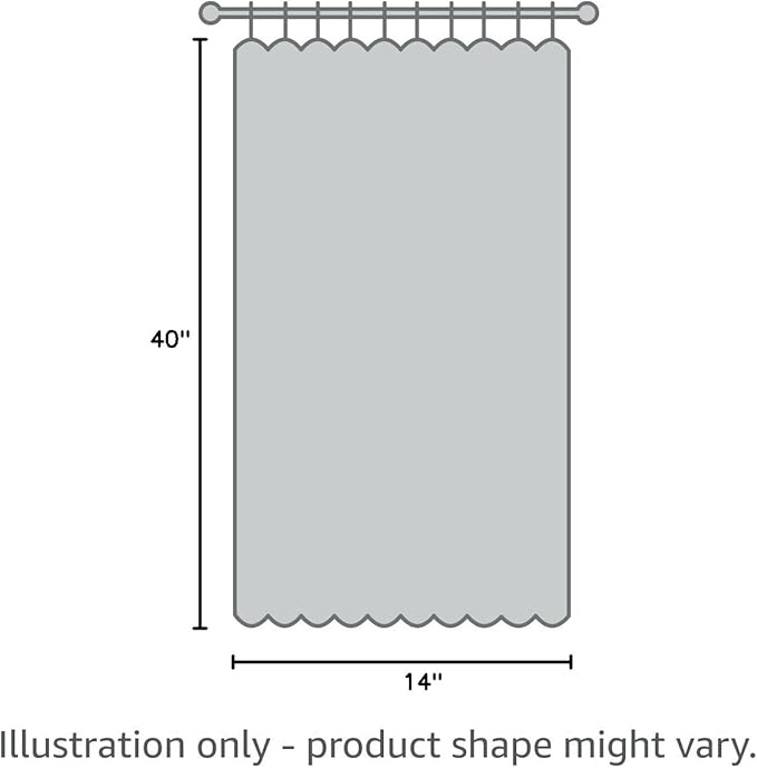 Lecloud Charcoal Grey Sheer Curtains 14 Inch Length 2 Panels Set, Light Reducing Short Window Valances for Living Room Bedroom, Gray Kitchen Curtains with Dual Rod Pockets, 40" W x 14" L