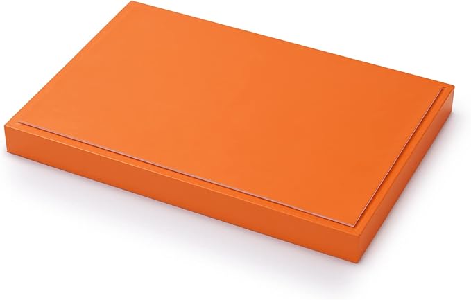 Oirlv Luxury Orange Leather Jewelry Tray Stackable Flat Jewelry Drawer Organizer Earrings Rings Bracelets Storage