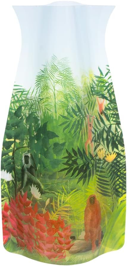 MODGY Expandable Flower Vase Plastic Decorative Modern Vases for Flowers Centerpieces Dining Table Decor Living Room Bathroom Wedding Office, Rousseau Monkeys