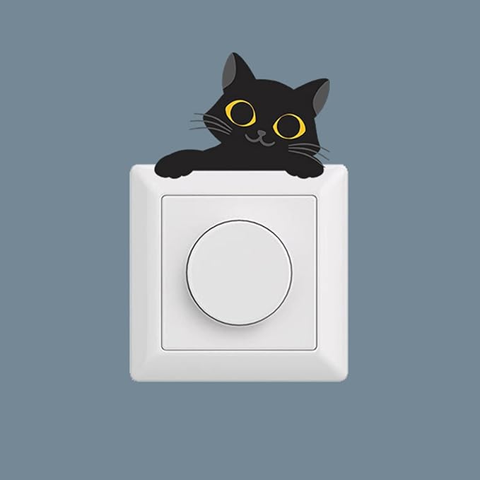 Black Cat Wall Decals Stickers – Peekaboo Cats Art for Kids Room, Nursery, Bedroom, Living Room, Laptop, Fridge, DIY Removable Vinyl Wall Decorations