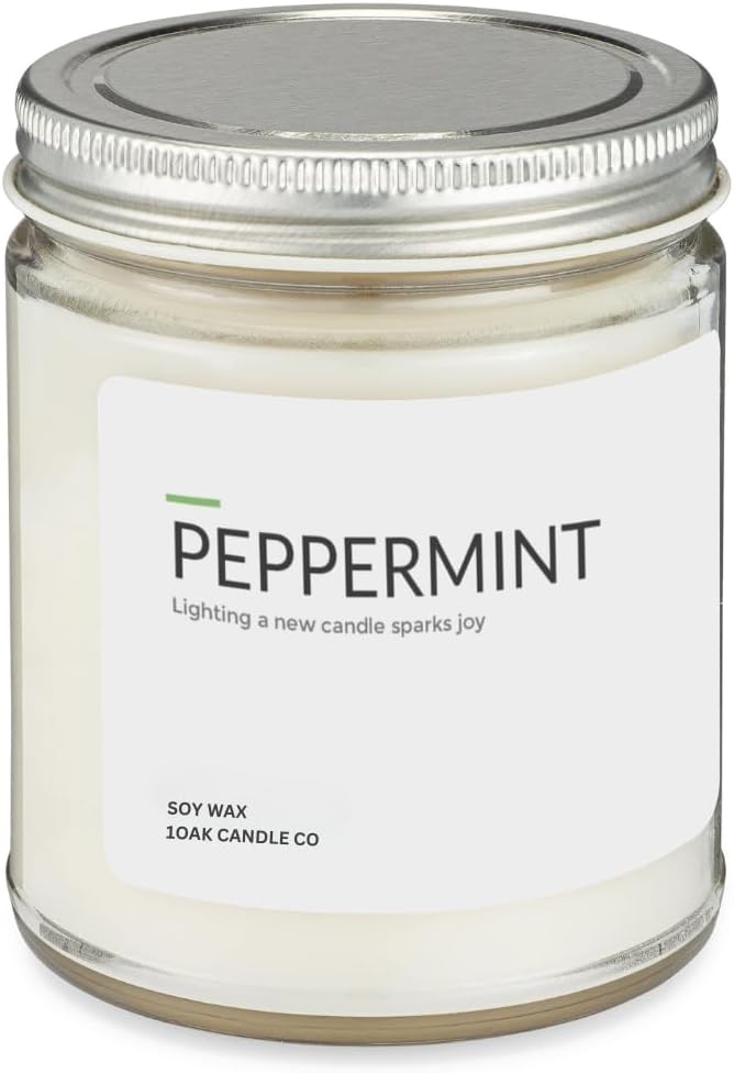 1OAK Peppermint Candle - Soy Wax Scented Candles - Scented Candles for Home (7oz.)