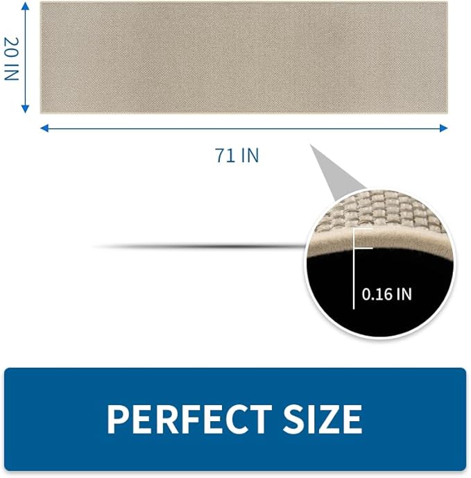 MontVoo Kitchen Rugs and Mats Non Skid Washable, Absorbent Runner Rugs for Kitchen, Front of Sink, Kitchen Mats for Floor (LightBeige,20"x70")