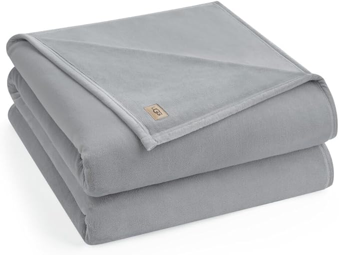 UGG Coco Fleece Blanket for Bed Queen Size – Luxury Cozy Room Decor, Soft Warm Winter Bedding, Heavy Blanket & Queen Blanket for Bed, Gifts for Teens and Women – Seal Gray