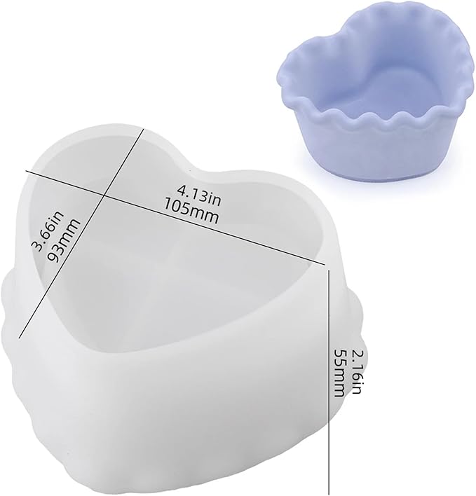 Cute Heart Shape Flowerpot Silicone Mold Handmade Jewelry Storage Box Plaster Resin Mould DIY Candle Jar Concrete Cement Molds
