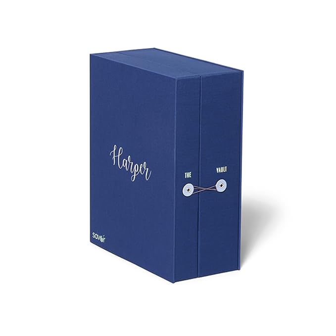 Savor | Baby Keepsake Organizer Box | The Original Fabric Acid-Free Modern Minimalist Gender-neutral Memory Box with Labels | For Pregnancy, Mother’s Day, Baby Shower, New Baby Girl Baby Boy Gifting