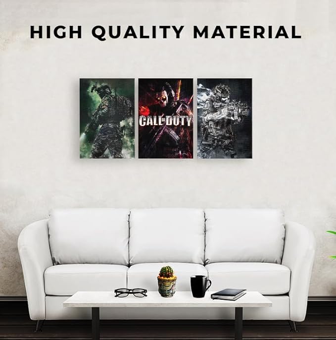 DreamController C.O.D. Wall Canvas Posters Wall Art Decor(12"X16" Set Of 3) I Framed Canvas Paintings For Bedroom, Livingroom, & Office | Made In Usa | Fast Delivery | Hd Print