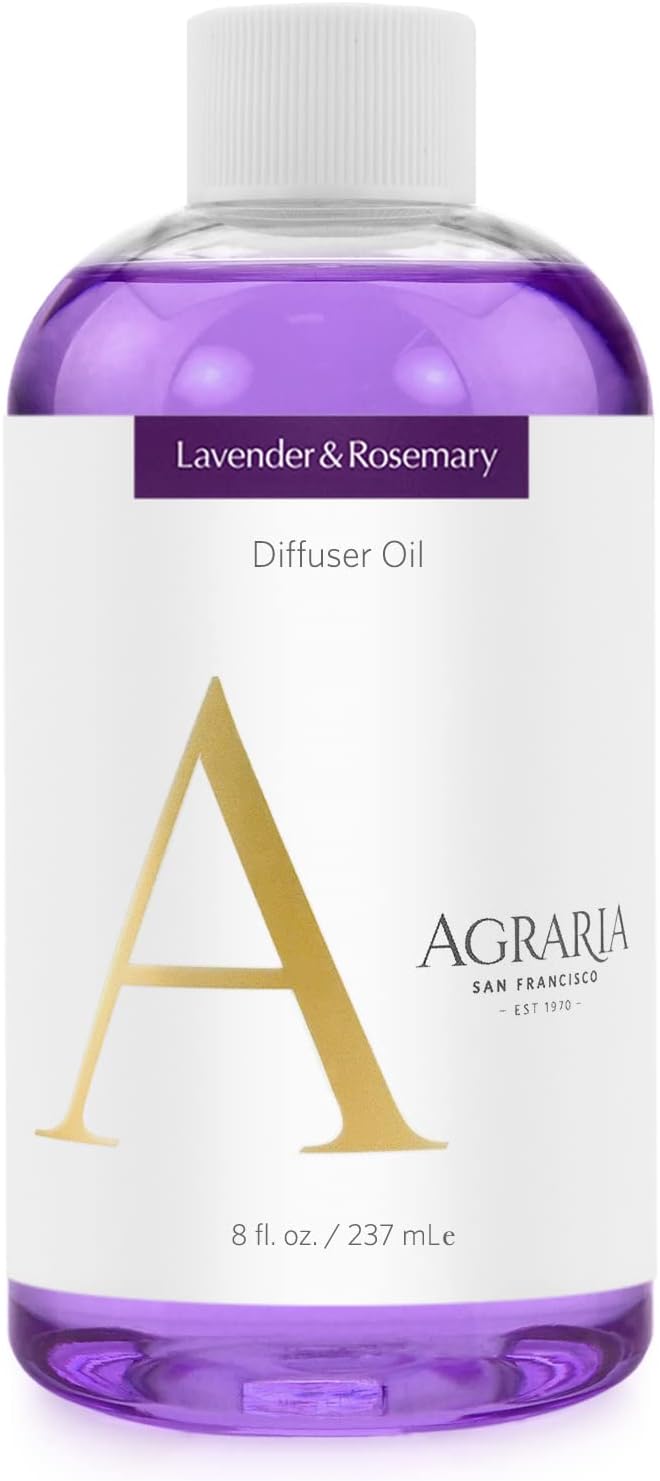 AGRARIA Reed Diffuser Refill, Scented Oil Home Fragrance, Reed Oil Diffuser Gift Set for All Occasions, Lavender & Rosemary
