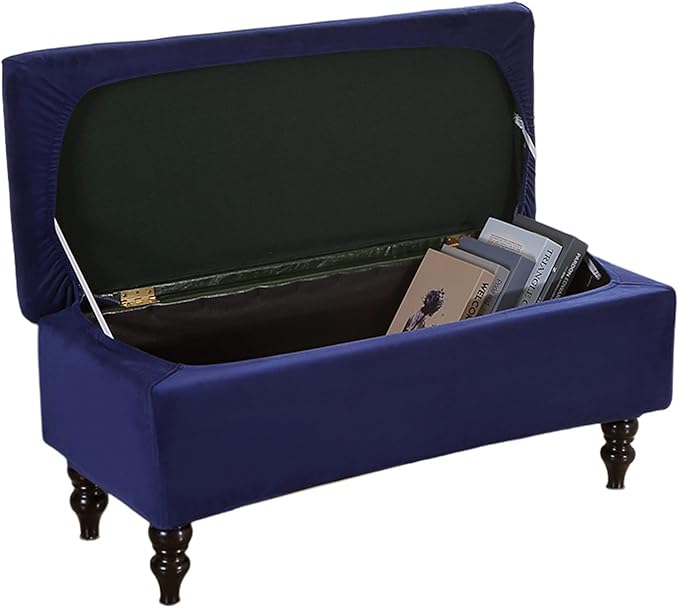 FUANGUI Ottoman Cover Stretch Storage Ottoman Bench Slipcover Printed Folding Storage Bench Ottoman Cover Footrest Stool Slipcover Footstool Protector Cover with Elastic Bottom