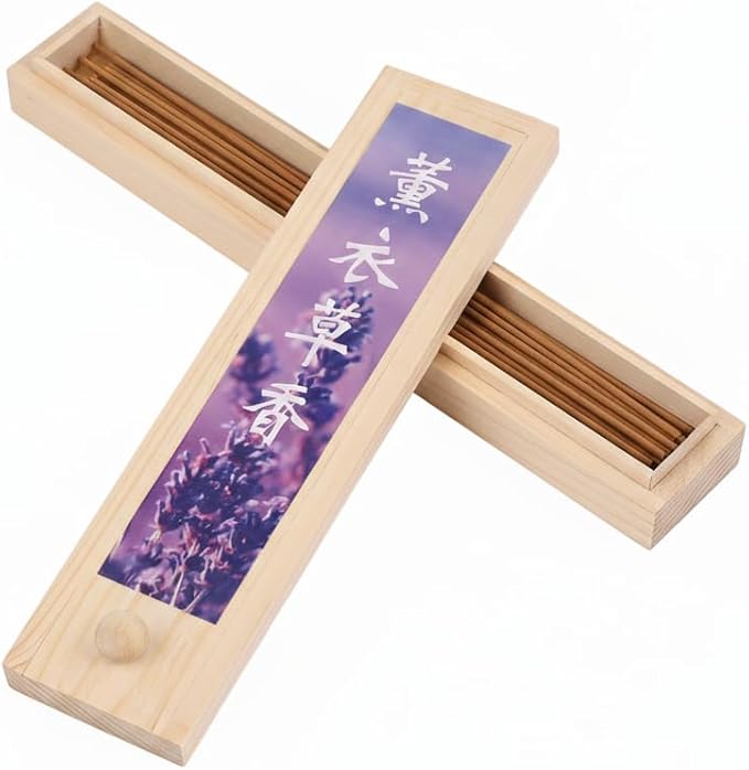 450 Lavender Incense Sticks Bulk Pack | Natural & Non-Toxic for Authentic Aromatherapy | Calming Lavender Scent for Meditation, Stress Relief & Positive Vibes | Includes Premium Wooden Storage Box