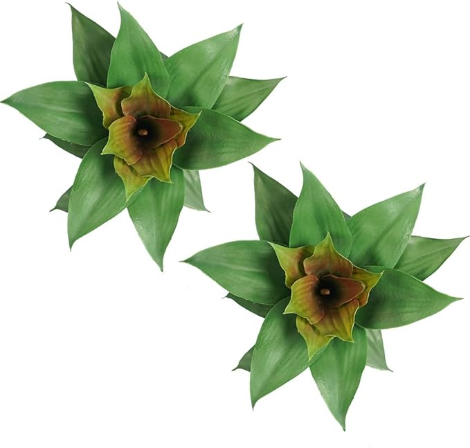 Melorca&Guilla Artificial Succulents Plants,2PCS 11" Diam 20 Leaves Large Fake Aloe Plants,Faux Succulents Unpotted for Shop Garden Office Home Décor