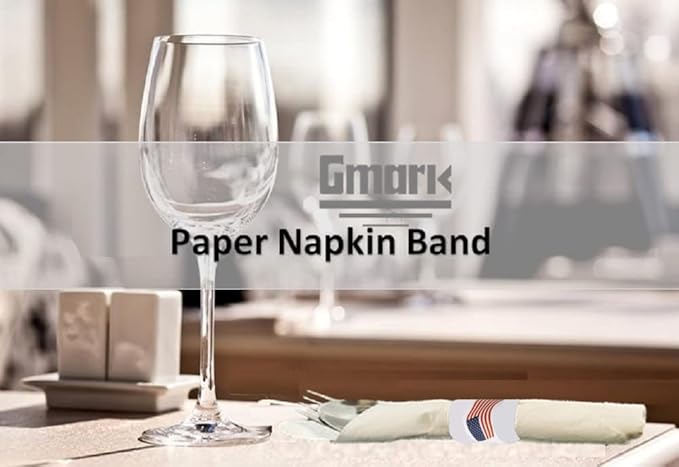 Gmark Paper Napkin Band Box of 2500, Paper Napkin Rings self Adhesive (US Flag) GM1109