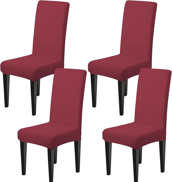 Dioxide High Stretch Chair Covers for Dining Chairs, Washable Dining Chair Covers Set of 4, Soft Dining Chairs Seat Covers, Parsons Chair Slipcover Protectors for Home Hotel Restaurant Banquet