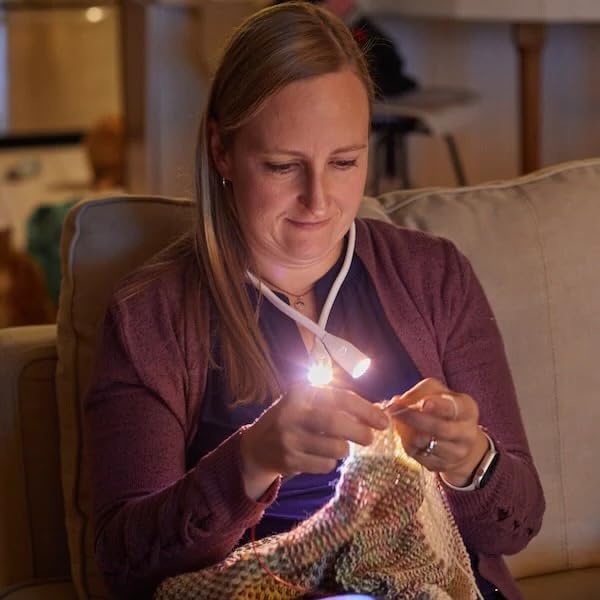 Lumos Knitting Light, Crafter Light Around Neck for Knitters and Crocheters, 3 Colors & Adjustable Brightness. Portable, Wearable, Rechargeable&Long Lasting (Blue)
