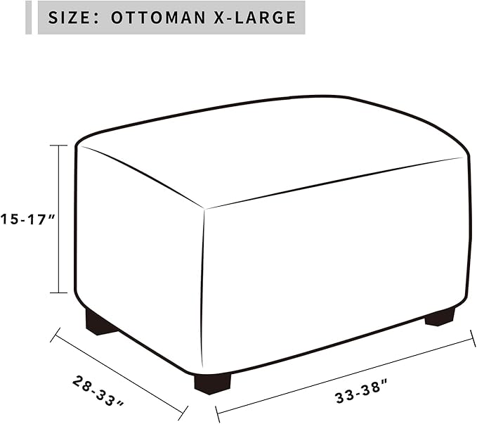 Easy-Going 100% Dual Waterproof Stretch Ottoman Cover Rectangle Folding Storage Stool Furniture Protector Soft Slipcover for Living Room with Elastic Bottom (X Large, Wine)