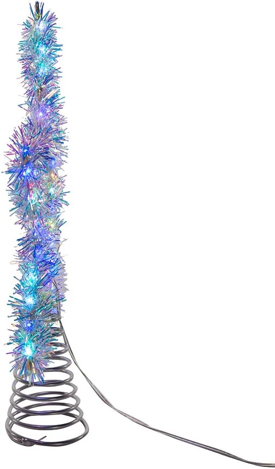 Kurt S. Adler 12.2-Inch Tinsel Star Tree Topper with RGB LED Lights