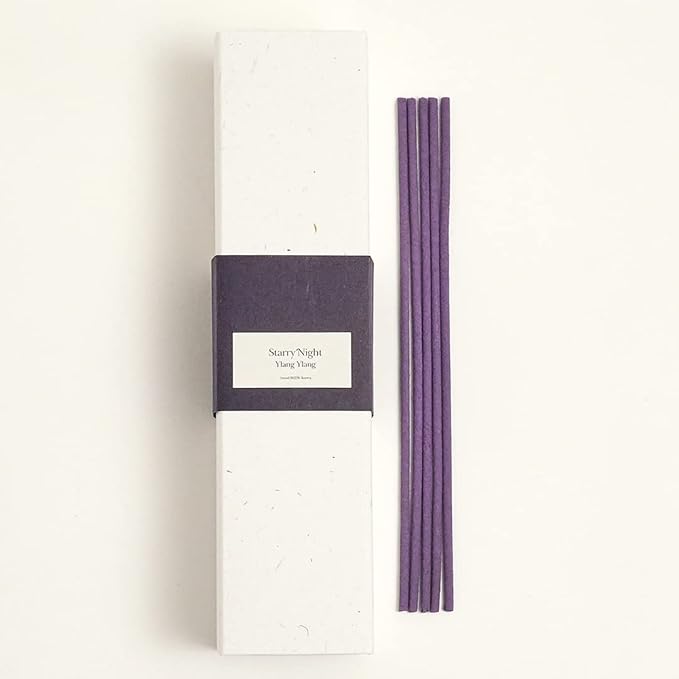 ATHIS-Seoul Incense Sticks Korean Traditional Style with No Bamboo Core - Less Smoke/Made in Korea, ~60 Sticks (5.5in) (Starry Night (Ylang Ylang))
