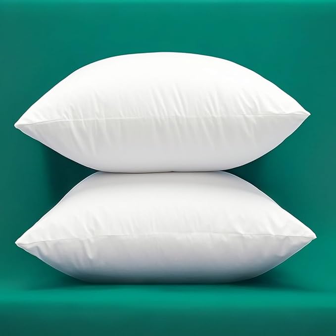 Set of 2 Plump Cotton Fabric Throw Pillow Inserts, Filler for Decorative Cushion Cover, 12 X 20 Inches, There are Multiple Sizes to Choose from