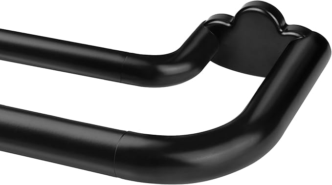 Double Curtain Rods 32 to 115 Inches, HOTOZON Blackout Double Curtain Rods for Windows 83 to 111 Inches (6.9-9.25 ft), 6/8 Inches Wrap Around Room Darkening Telescoping Drapery Rod, Black