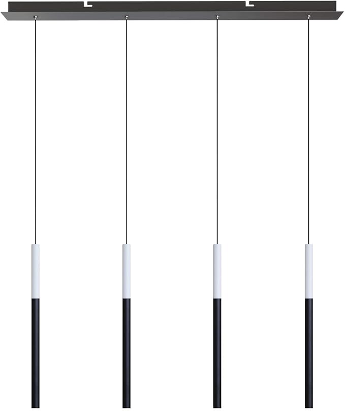ALTAIR 4 Mini Pendant Lighting White-Black - LED Hanging Light Fixture for Kitchen Island, Bar, Foyer - Cluster Pendants - Dimmable, Adjustable Wire, Lamp Bulb Included