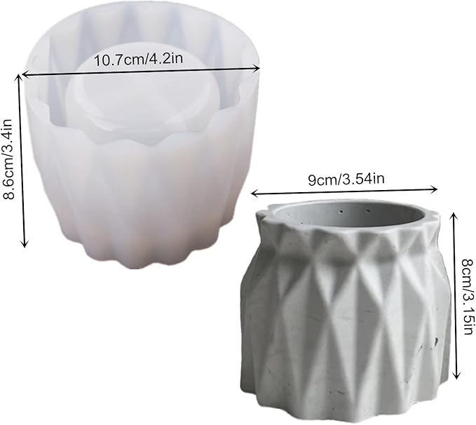 Dried Flowers Vase Concrete Flower Pot Silicone Mold Succulent Plants Cement Plaster Clay Mold Candle Jar/Pen Container/Makeup Brush Storage Mould
