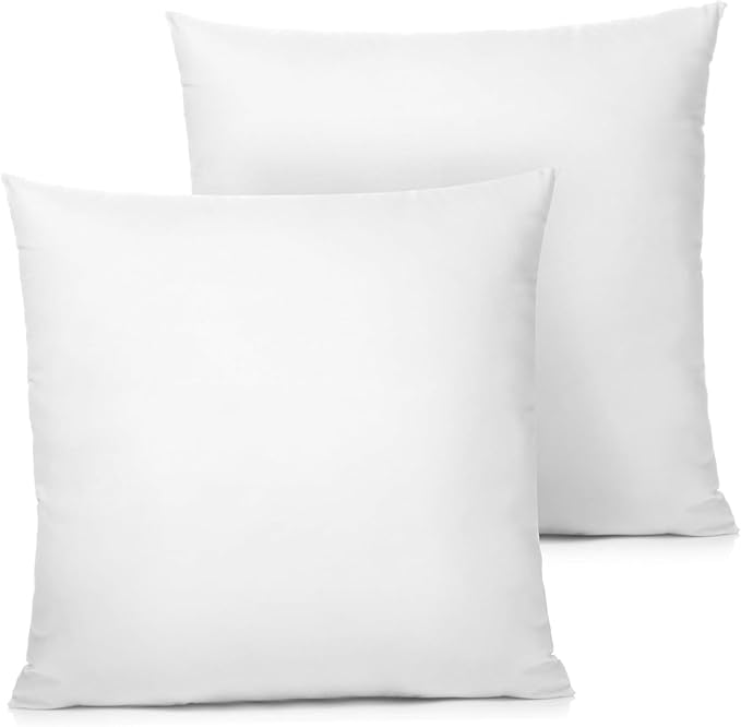 NIDONE 15x15 Pillow Inserts Set of 2, Soft & Breathable Throw Pillow Inserts with Zipper Closure Washable and Lightweight for Cushion Bed Couch Sofa