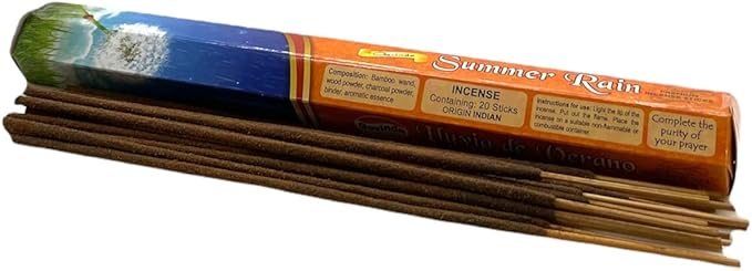 Govinda Premium Incense - 120 Sticks, Masala Coated (Summer Rain)