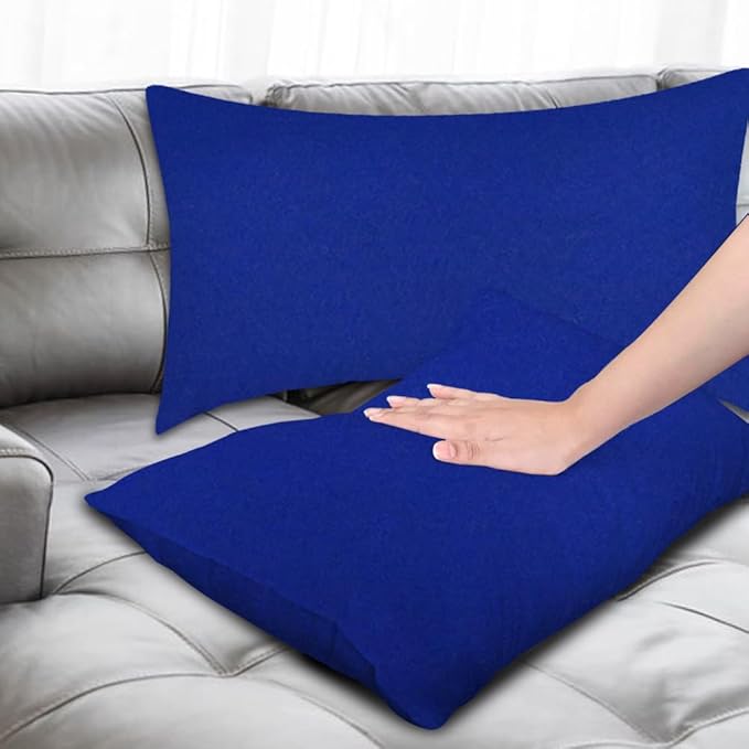 Covers & All Premium Rectangle ThrowPillow Inserts with Covers Set of 4, 20 x 26 Inches Blue, Decorative Cushions for Couch Sofa Home Decor Office Travel UV Resistant Waterproof Soft Cushions Pillows