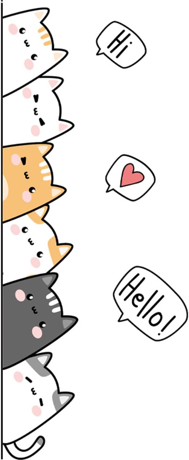Cute Cartoon Cat Wall Decals – Removable Vinyl Stickers with Playful Peekaboo Cats & Speech Bubbles, Fun Wall Art for Home, Doorways, or Living Space Decoration