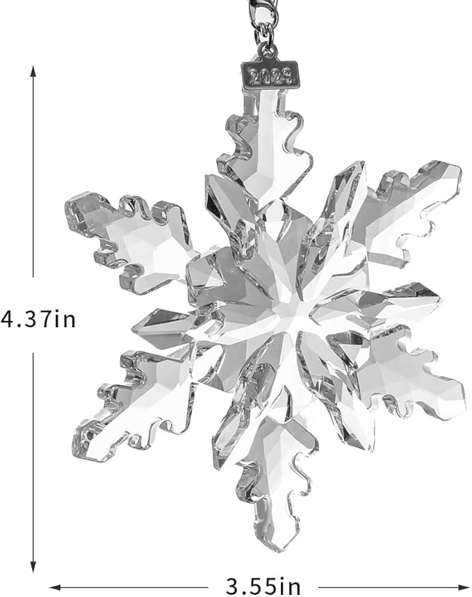 XIANGBAN 2025 Edition Snowflake Ornaments Crystal Christmas Ornaments Home Gifts (2023-Transparent)